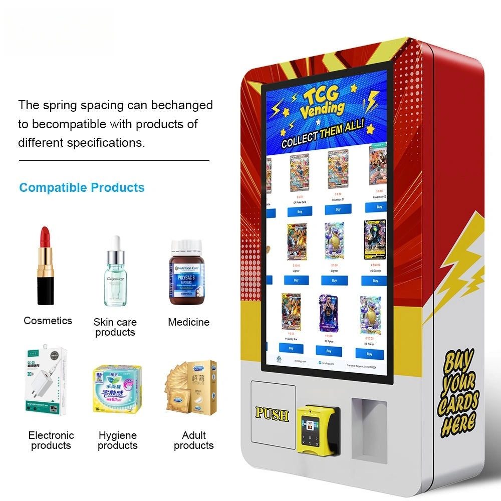 32” Smart Touchscreen Wall Mount Pokémon & TCG Trading Card Vending Machine KOL02TCG