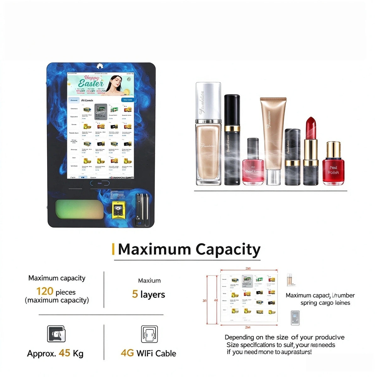 32” Wall-Mounted Smart Vape Vending Machine with Age Verification ID Scanner