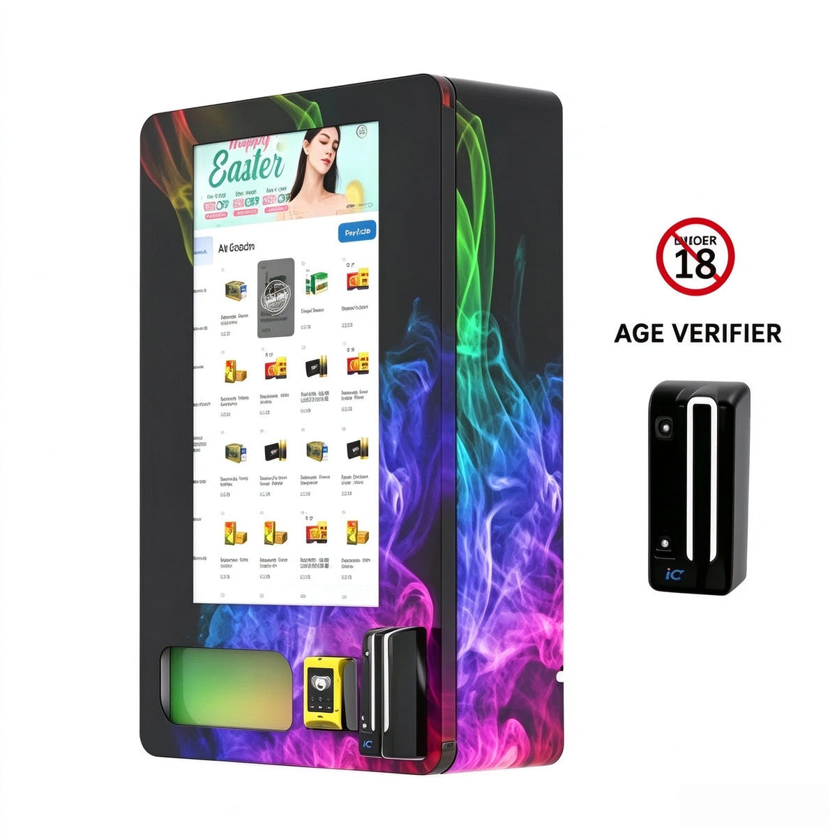 32” Wall-Mounted Smart Vape Vending Machine with Age Verification ID Scanner