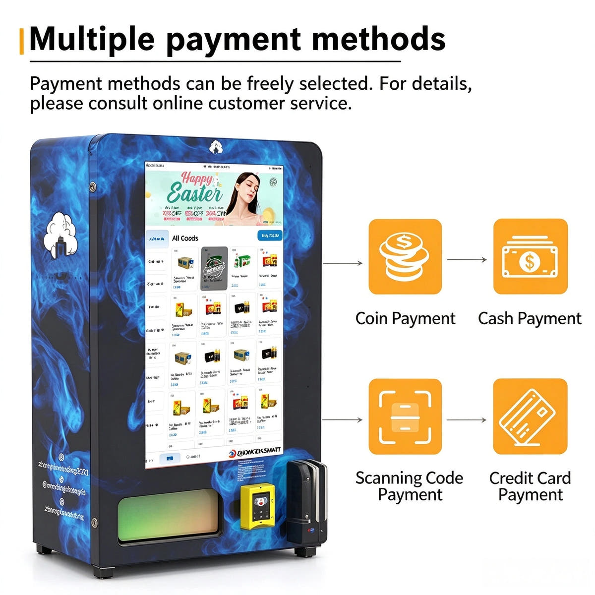 32” Wall-Mounted Smart Vape Vending Machine with Age Verification ID Scanner