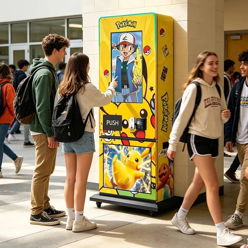 Free Standing High-Capacity Pokémon & TCG Trading Card Vending Machine KOL03TCG