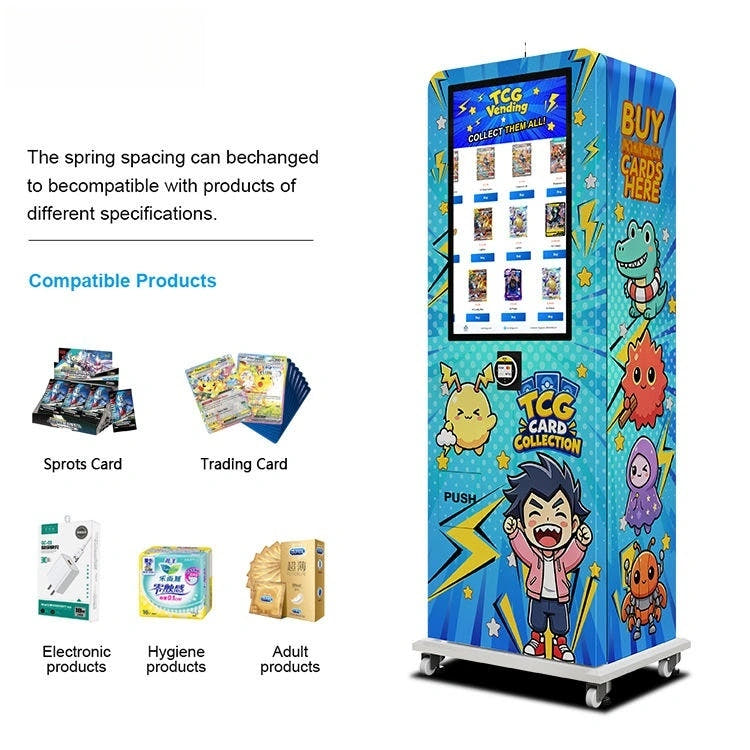 Free Standing High-Capacity Pokémon & TCG Trading Card Vending Machine KOL03TCG