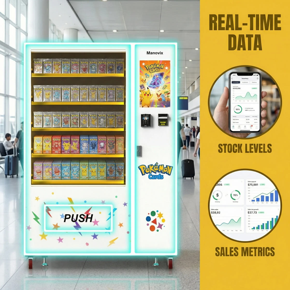 High-Capacity Large Pokémon & TCG Trading Card Vending Machine KOLTCG04