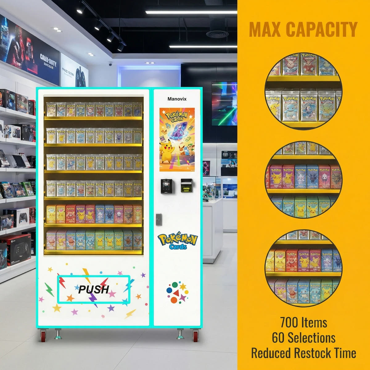 High-Capacity Large Pokémon & TCG Trading Card Vending Machine KOLTCG04