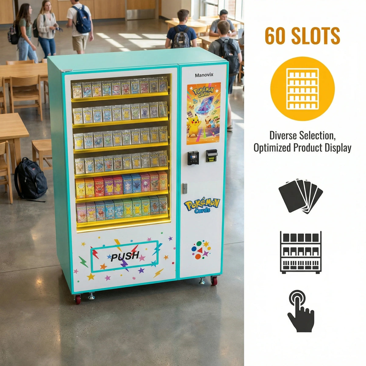High-Capacity Large Pokémon & TCG Trading Card Vending Machine KOLTCG04