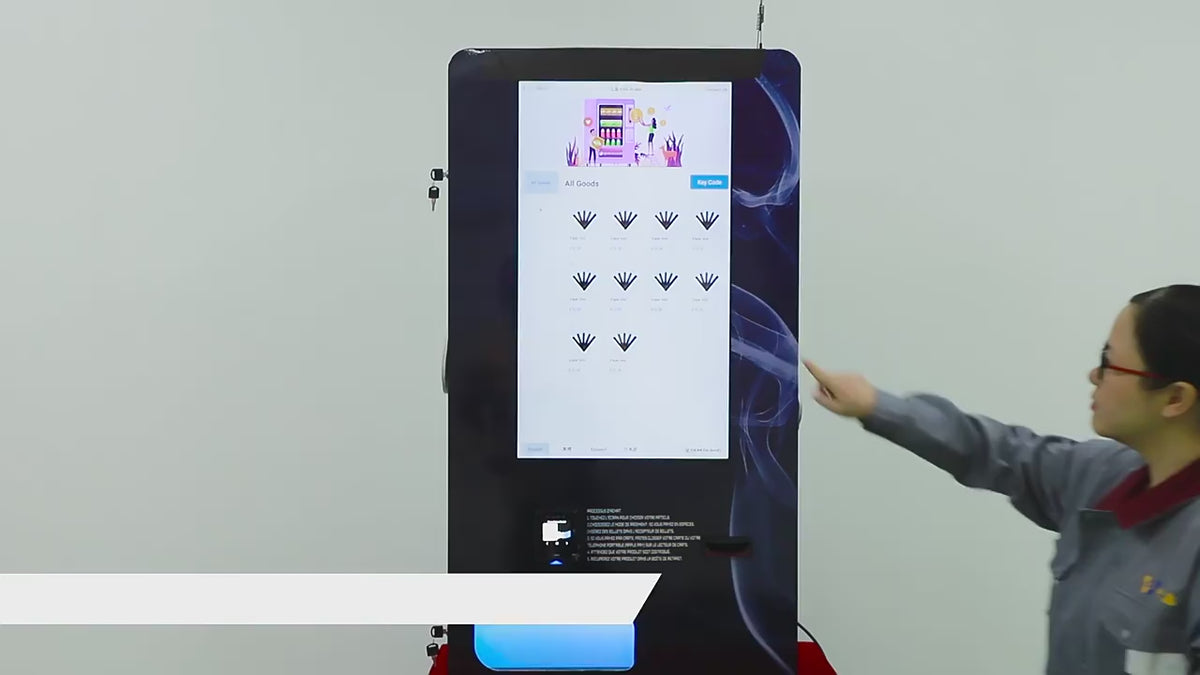 32” Wall-Mounted Smart Vape Vending Machine with Age Verification ID Scanner